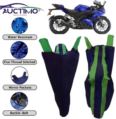 AUCTIMO Two Wheeler Cover for Yamaha(R15, Blue, Green)