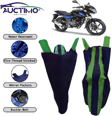 AUCTIMO Two Wheeler Cover for Bajaj(Pulsar 150 DTS-i, Blue, Green)