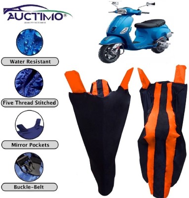 AUCTIMO Two Wheeler Cover for Piaggio(Vespa, Orange, Blue)