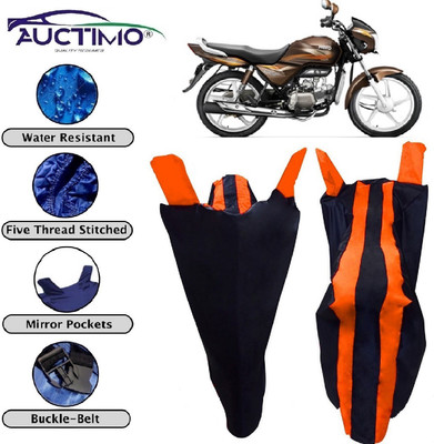 AUCTIMO Two Wheeler Cover for Hero(Splendor Pro, Orange, Blue)