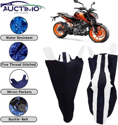 AUCTIMO Two Wheeler Cover for KTM(Duke 200, White, Black)