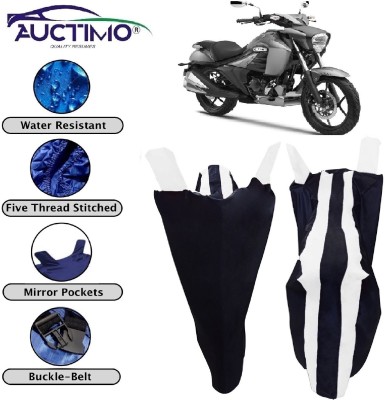 AUCTIMO Two Wheeler Cover for Suzuki(Intruder, White, Blue)