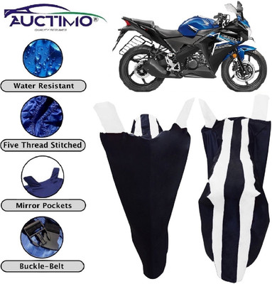 AUCTIMO Two Wheeler Cover for Honda(CBR 150R, Blue, White)