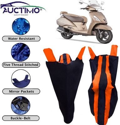 AUCTIMO Two Wheeler Cover for TVS(Jupiter classic, Blue, Orange)