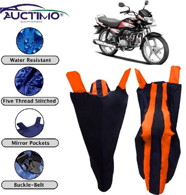 AUCTIMO Two Wheeler Cover for Hero(CD deluxe, Orange, Blue)