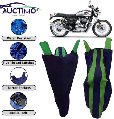 AUCTIMO Two Wheeler Cover for Royal Enfield(Interceptor 650, Blue, Green)