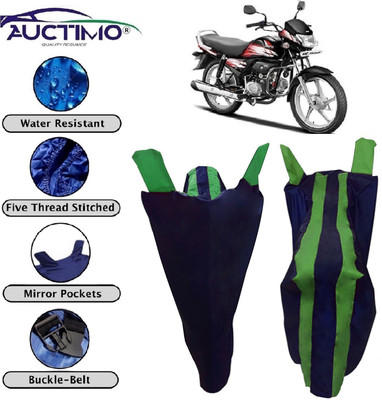 AUCTIMO Two Wheeler Cover for Hero(CD deluxe, Blue, Green)