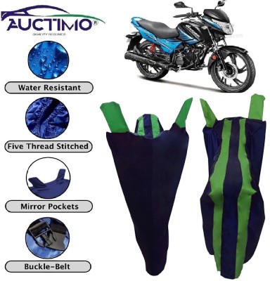 AUCTIMO Two Wheeler Cover for Hero(Glamour i3s, Blue, Green)