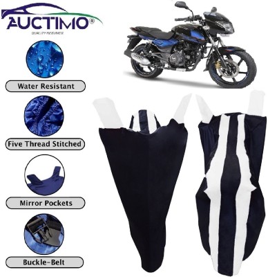 AUCTIMO Two Wheeler Cover for Bajaj(Pulsar 180 DTS-i, White, Black)