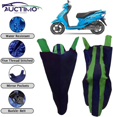 AUCTIMO Two Wheeler Cover for TVS(Wego, Blue, Green)