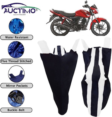AUCTIMO Two Wheeler Cover for Suzuki(Sling Shot, White, Blue)