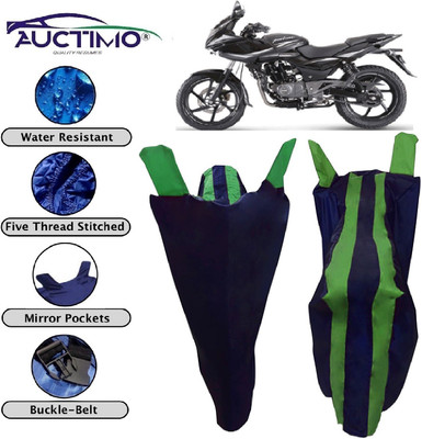 AUCTIMO Two Wheeler Cover for Bajaj(Pulsar 220F, Blue, Green)