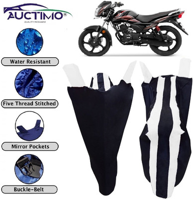 AUCTIMO Two Wheeler Cover for TVS(Victor New, Blue, White)