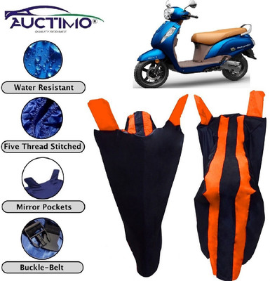 AUCTIMO Two Wheeler Cover for Suzuki(New Access 125, Orange, Blue)