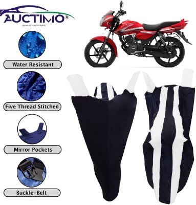 AUCTIMO Two Wheeler Cover for TVS(Phoenix 125, White, Blue)