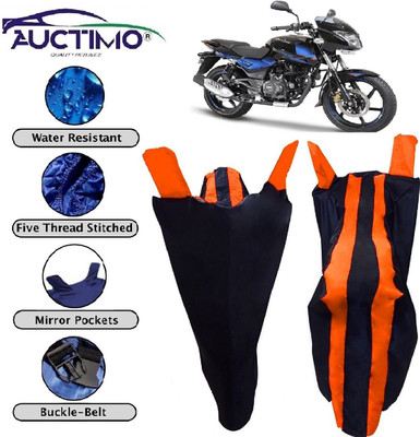 AUCTIMO Two Wheeler Cover for Bajaj(Pulsar 150 DTS-i, Blue, Orange)