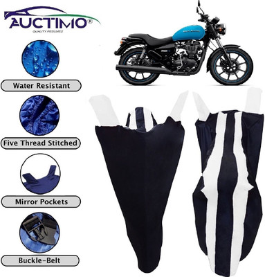 AUCTIMO Two Wheeler Cover for Royal Enfield(Thunderbird 500, White, Black)