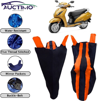 AUCTIMO Two Wheeler Cover for Honda(Activa 4G, Blue, Orange)