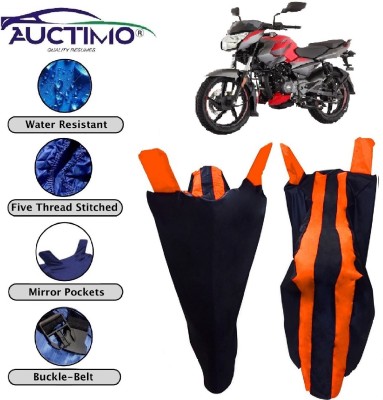 AUCTIMO Two Wheeler Cover for Bajaj(Pulsar 135 LS DTS-i, Orange, Blue)