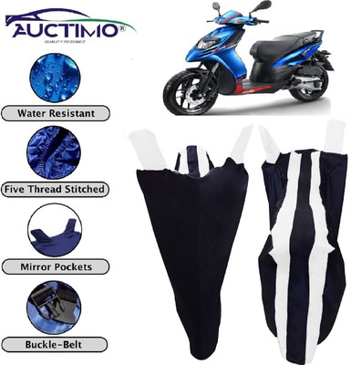 AUCTIMO Two Wheeler Cover for Aprilia(SR 125, White, Blue)