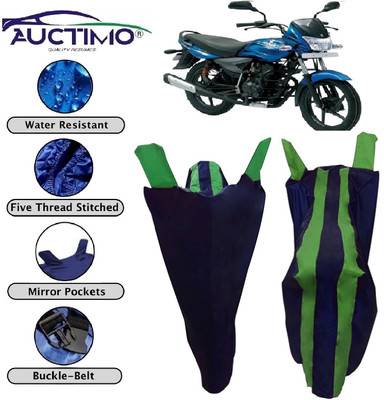 AUCTIMO Two Wheeler Cover for Bajaj(Platina 100 DTS-i, Green)