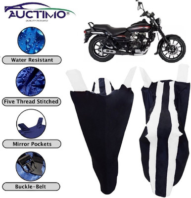 AUCTIMO Two Wheeler Cover for Bajaj(Avenger 220 Street, White, Black)