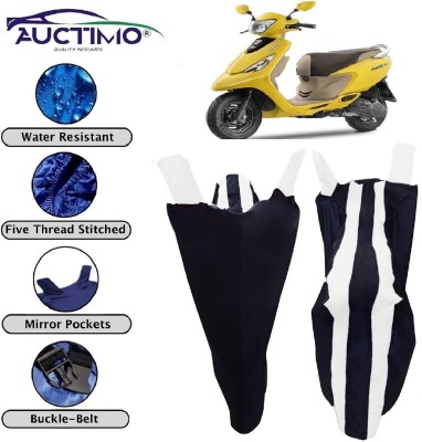 AUCTIMO Two Wheeler Cover for TVS(Zest, White, Blue)