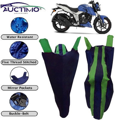 AUCTIMO Two Wheeler Cover for TVS(Apache RTR 160 4V, Green)