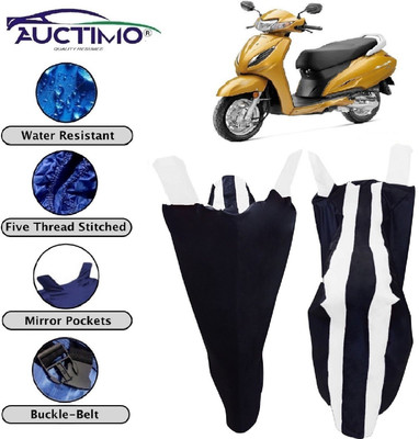 AUCTIMO Two Wheeler Cover for Honda(Activa 6G, White, Blue)