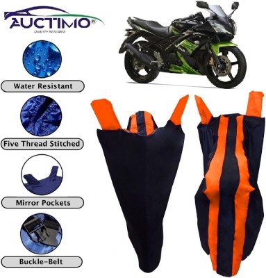 AUCTIMO Two Wheeler Cover for Yamaha(YZF R15 S, Orange, Blue)