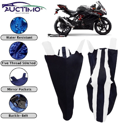 AUCTIMO Two Wheeler Cover for TVS(Apache RR 310, Blue, White)