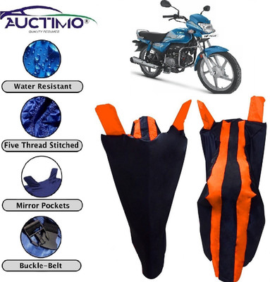 AUCTIMO Two Wheeler Cover for Hero(HF Deluxe, Blue, Orange)