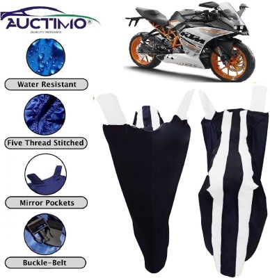 AUCTIMO Two Wheeler Cover for KTM(RC 390, White, Blue)