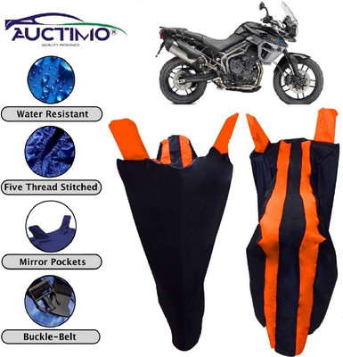 AUCTIMO Two Wheeler Cover for Triumph(Tiger 800 XR, Orange, Blue)