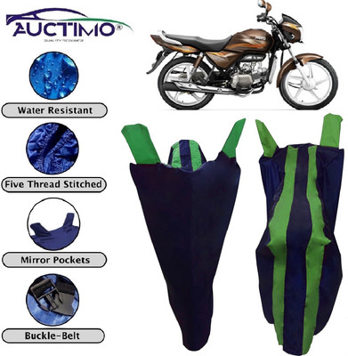 AUCTIMO Two Wheeler Cover for Hero(Splendor Pro, Blue, Green)