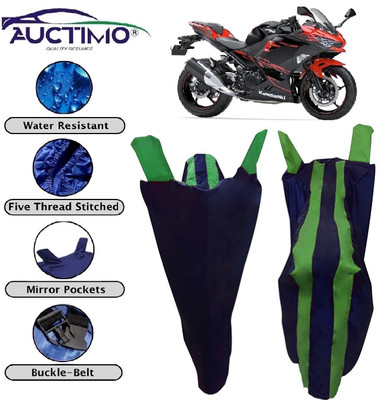 AUCTIMO Two Wheeler Cover for Kawasaki(Ninja 250, Blue, Green)