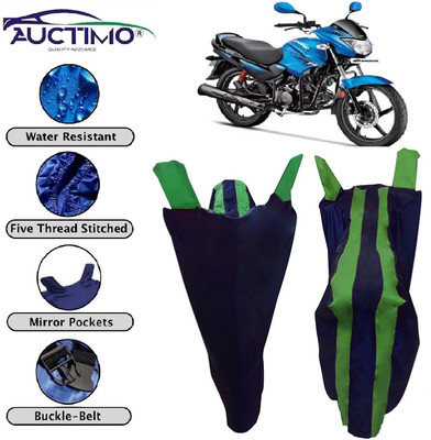 AUCTIMO Two Wheeler Cover for Hero(Glamour FI, Blue, Green)