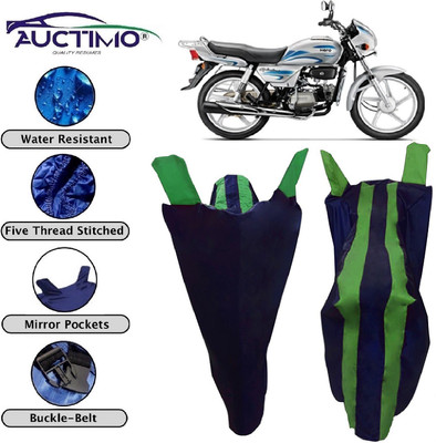 AUCTIMO Two Wheeler Cover for Hero(Splendor, Blue, Green)