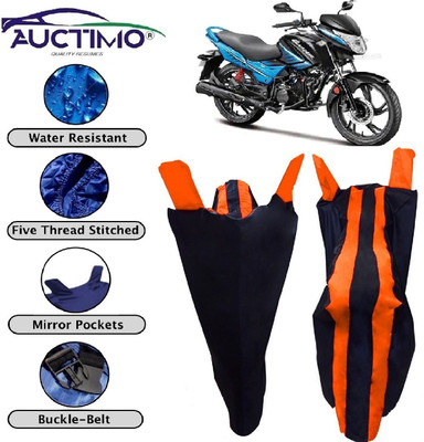 AUCTIMO Two Wheeler Cover for Hero(Glamour i3s, Orange, Blue)