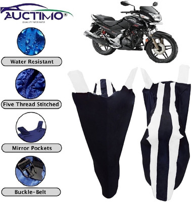 AUCTIMO Two Wheeler Cover for Honda(CBZ Extreme, White, Blue)