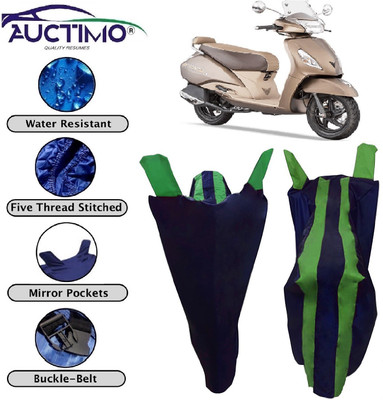 AUCTIMO Two Wheeler Cover for TVS(Jupiter classic, Blue, Green)