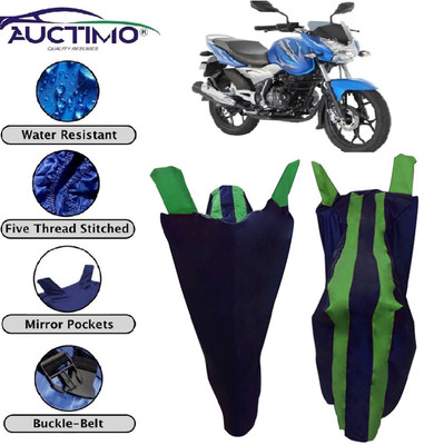 AUCTIMO Two Wheeler Cover for Bajaj(Discover 125 DTS-i, Blue, Green)