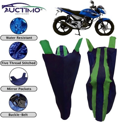 AUCTIMO Two Wheeler Cover for Bajaj(XCD 125cc, Blue, Green)