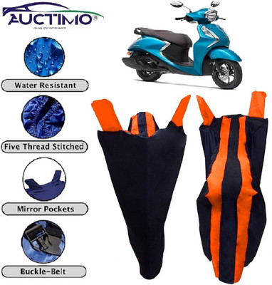 AUCTIMO Two Wheeler Cover for Yamaha(Fascino, Orange, Blue)