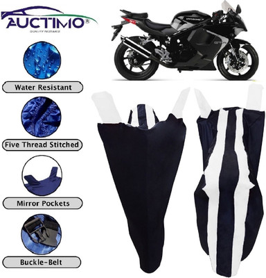 AUCTIMO Two Wheeler Cover for Hyosung(GT250R, White, Blue)