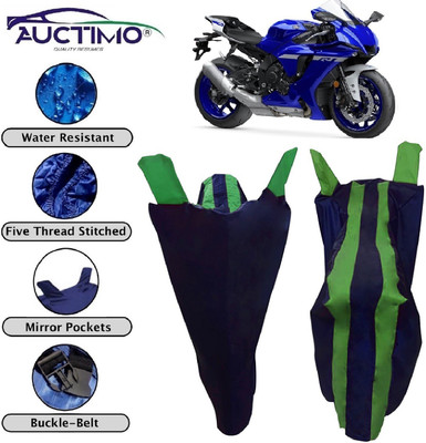AUCTIMO Two Wheeler Cover for Yamaha(YZF R1, Blue, Green)