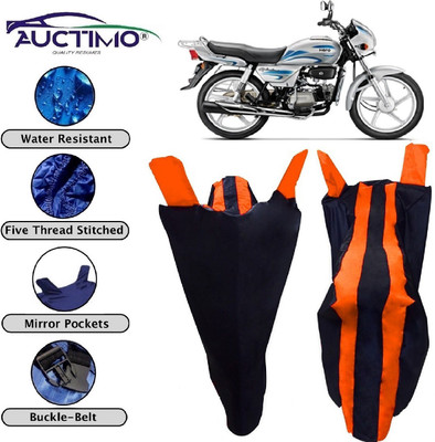 AUCTIMO Two Wheeler Cover for Hero(Splendor, Orange, Blue)