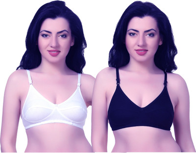 Zivosis Women T-Shirt Non Padded Bra(White, Blue)
