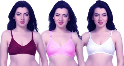 Sexy Bust Women T-Shirt Non Padded Bra(White, Maroon, Pink)