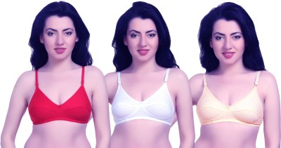 Sexy Bust Women T-Shirt Non Padded Bra(Red, White, Beige)